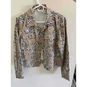 Saks Fifth Avenue Real Clothes Brown Pastorale Toile French County Theme Jacket